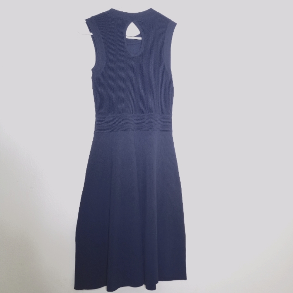 MICHAEL KORS Midi Dress, Yarn-like material beautiful, Night blue color size XS. - Picture 5 of 7